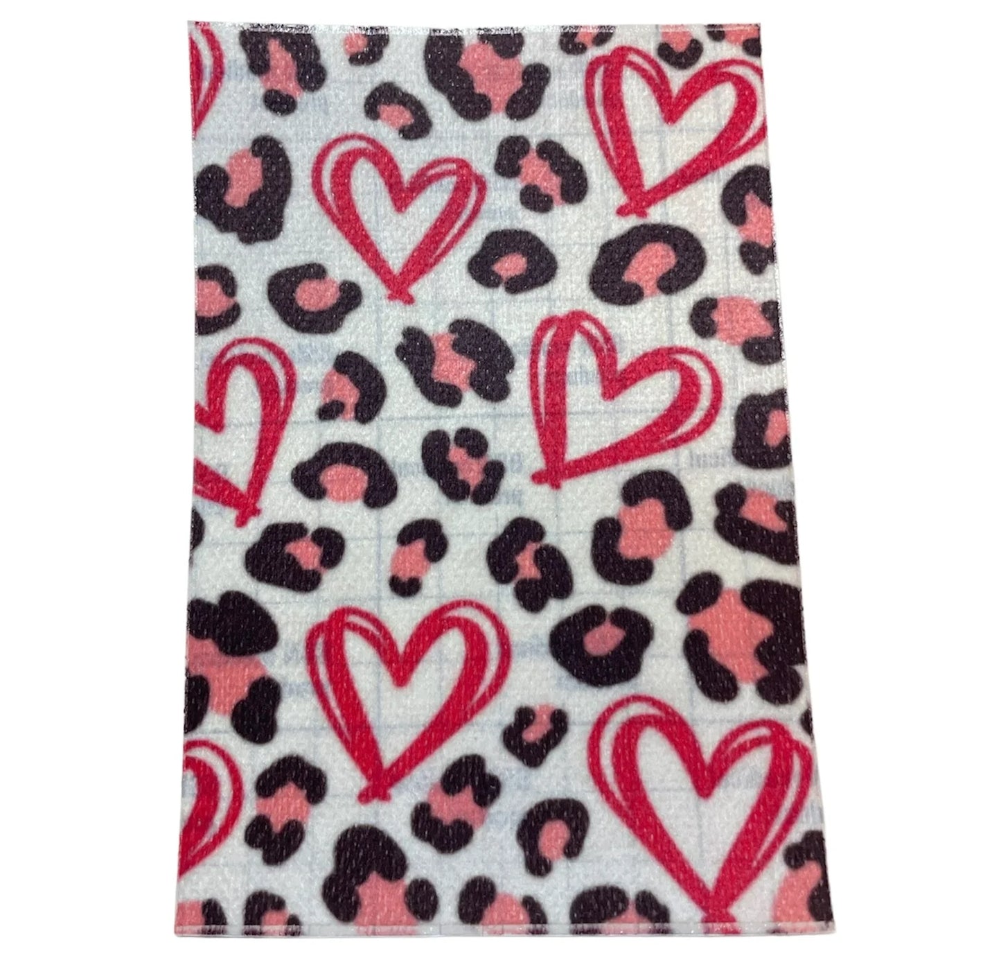 Sonde pleister, panterprint met hartjes roze.