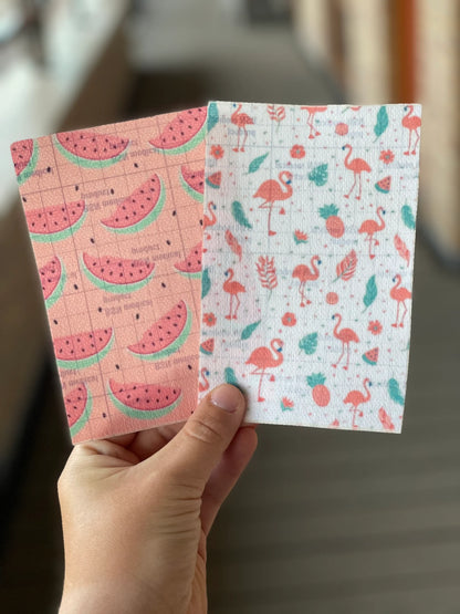 Sonde en plâtre, flamants roses.